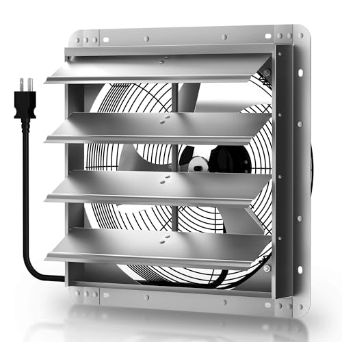 Xcity 16" Shutter Exhaust Fan, 2633 CFM Wall Mount Ventilation Fan | Powerful 2633 CFM airflow with AC motor, automatic shutters and waterproof design for garages, attics and greenhouses. - size: 16 Inch