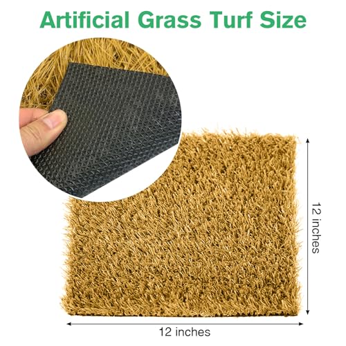 Hamiledyi 12"x12" Chicken Nesting Pads 6Pcs Washable Chicken Coop Bedding Laying Artificial Grass Rug Carpet Synthetic Turf Mat Garden Lawn Indoor/Outdoor Bedding for Chicken Hen Small Pets(Brown) - size: 6 Pcs Brown