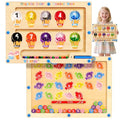 2 in 1 Magnetic Color and Number Maze, ABC Alphabet Puzzles Board Magnet Ice Cream Toys, Montessori Educational Magnet Puzzle, Preschool Learning Counting Toys for 2 3 4 5 Birthday Gifts