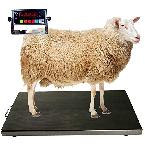 PEC Livestock Animal Scale/Farm Animal Scales for Weighing Small to Medium Sized Animals, Lamb, Goat, Sheep, Pigs, hogs, Donkey, Calf, Digital Indicator Included, Capacity 700lbs (44" x 22") - style: 44" x 22"