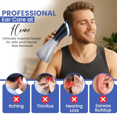Electric Ear Cleaner - Ear Wax Removal Kit - LED Display - Water Powered Ear Irrigation System - IPX7 Waterproof - Easy to Use