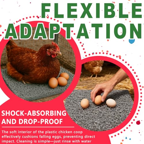 6 Pack Nesting Pads for Chicken Coop, Chicken Nesting Pads 10×10 Inch, Chicken Laying Mats, Washable & Reusable Nesting Box Liners for Chickens Coop (10” x 10”)