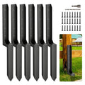 6 Pcs Fence Post Repair Kit,4×4/6x6 Fence Post Support,Heavy Duty Post Anchor Ground Spike with One-Piece Steel Anchor & Stakes for Repair Tilted, Broken Wood Fence Post - size: One-Piece