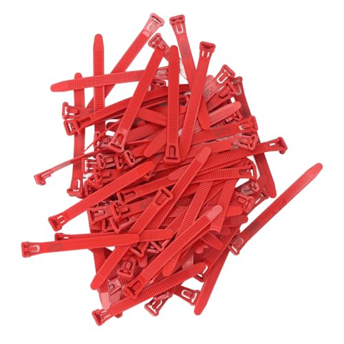 100Pcs Chicken Leg Rings, 1-100 Numbered Poultry Chicken Identification Leg Ankle Bands Tags Reusable Zip Tie for Ducks Chicks Pigeons Goose (Red) - color: Red