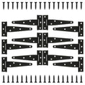 T Strap Hinges Heavy Duty, Shed Door Gate Hinges(Black) (12, 12 Pcs *6 inch) - size: 12 Pcs *6 inch