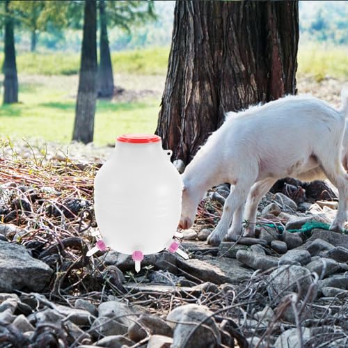 Mipcase Silicone Lamb Feeding Bottle Lamb Feeder Bucket with 8 Nipples Large Capacity Milk Feeder for Baby Goats Sheep Pig Dog Mule Donkey Horse Farm Animal Feeding Supplies