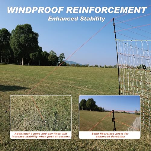 Poultry Electric Netting Fence - 47.3''H (can be Manually Raised to 59.1''H) x 98.5'L for Flying Chicken, Sheep, Goats in Farms, Ranches and Gardens, PK2 - style: (47.3 to 59.1)" x 98.5' - PK2