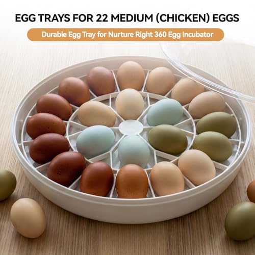 Egg Trays for 22 Medium (Chicken) Eggs - Durable Egg Tray for Nurture Right 360 Egg Incubator