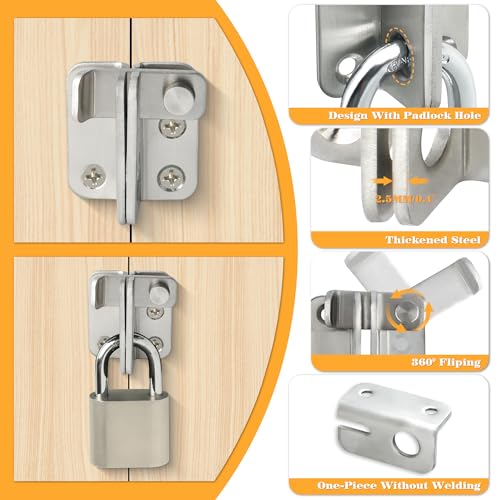 Alise Flip Latch Gate Latch Barn Door Lock Shed Door Latch,Brusehd Finish | Stainless Steel Door Lock Latches for Wooden Fence Shed Barn Chicken Dog Cage Window Cabinet Backyard Garage - color: Brushed Nickel, size: Small Size