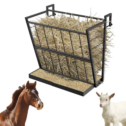 LIANTRAL Hay Feeder Goat, Black 2-in-1 Wall Mounted Goat Hay Rack | Livestock Feeder Goat Hay Feeder Heavy Duty Hay and Grain Feeder for Goats/Horses/Sheep