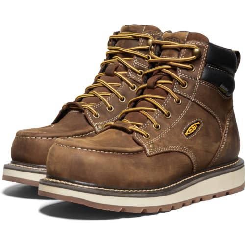 KEEN Utility Men's Cincinnati 6" Composite Toe Waterproof Wedge Work Boots - color: Belgian/Sandshell, size: 9 Wide