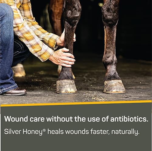 Absorbine Silver Honey Rapid Wound Repair Ointment 2oz Tube, Manuka Honey + MicroSilver BG, Horse & Large Animal Wound Care | Manuka Honey, MicroSilver BG, Quick Healing, Thick & Creamy, Multispecies Versatility, Natural Ingredients, Antibiotic-Free