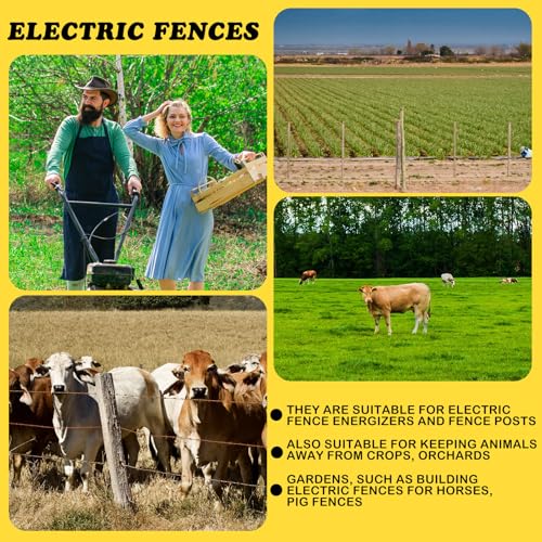 Tandefio 25 Pcs Electric Fence Insulator 5 Inch Slant Nail-on Electric Fence Insulators for Wood Post, Heavy- Duty Animal Fencing Wire, Flat Hotwire Fencing (Yellow) - color: Yellow