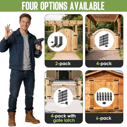 Gate Hinges,270° Solid Double Layer Butt Hinge for Gates,Fence Doors | Heavy Duty Gate Hinge with Double Layer Metal Construction,fit Wood Gates,Shed,Fence Doors,Plywood Panel,DIY Project(2 Pack)