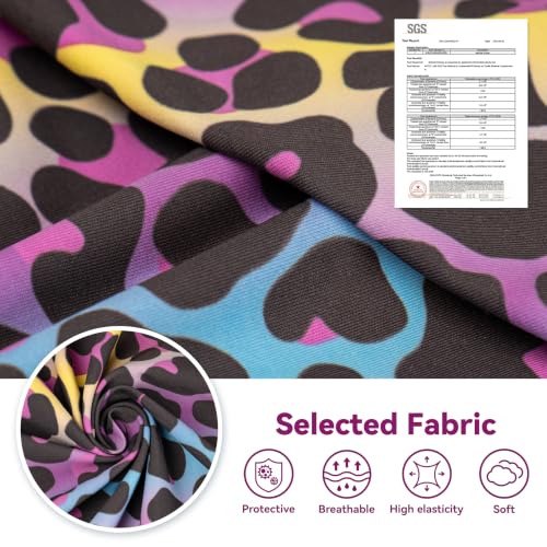 cyeollo Dog Surgery Recovery Suit, Surgical Onesie for Female & Male Dogs | Prevents Licking, Cone Alternative, Ideal After Spay & Neuter, Protects Surgical Wounds, Easy Potty Access, 4-Way Stretch - color: Purple Leopard, size: X-Small (Back: 9"-11")