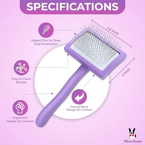 Warren London Precision Pro Dog Slicker Brush for Medium Long Coats