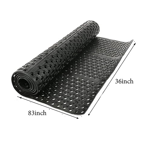 tonchean Rubber Floor Mat with Drainage Holes 83x36x0.4in Anti-Fatigue Mat | Commercial Rubber Mat with Non-Slip Backing Heavy Duty Drainage Floor Mats for Commercial Restaurant Kitchen Bar Use Wet Area