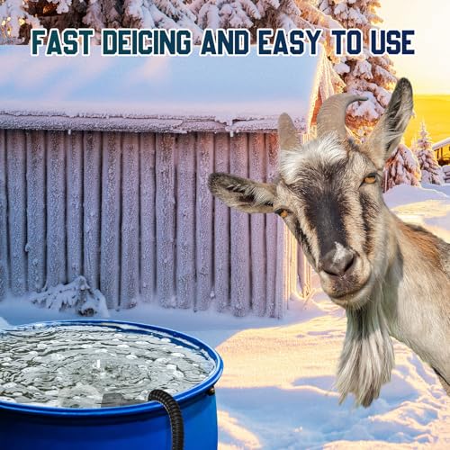 Tujoe 1 Pack 500 Watt Stock Tank Heater Chicken Water Heater, Cast Aluminum Submergible De-icer, Thermostatic Control Water Trough Pond for Livestock Poultry Bird Bath, Cow, Horse Drinking (500w)