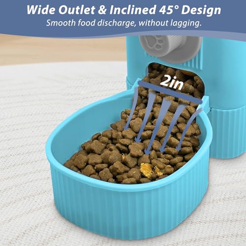 Fhiny Rabbit Food Dispenser, 40oz Large Capacity Hanging Gravity Bunny Feeder for Cage Automatic Guinea Pig Feeding Bowls Pet Food Storage for Guinea Pig Bunny Ferret Chinchilla Cat Puppy - color: Blue