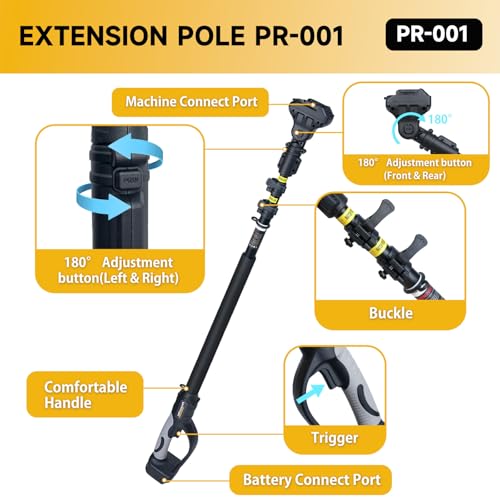 Telescopic Extension Pole for E-Series Pruners & Chainsaw | Compatible With All E-Series Tools (PR-E50、PR-E40 Pruning Shears & PR-E8 Saw), Extends Reach From 4.2 ft to 8.2 ft - style: PR-001-Pole