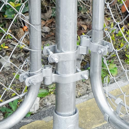 2-Pack Female Gate Hinges for 1-5/8 in OD Chain Link Posts | Pairs with a 5/8 in male pin, Galvanized steel for outdoor use, Bolts and nuts included, For repair or new installation - size: 1-5/8 Inch