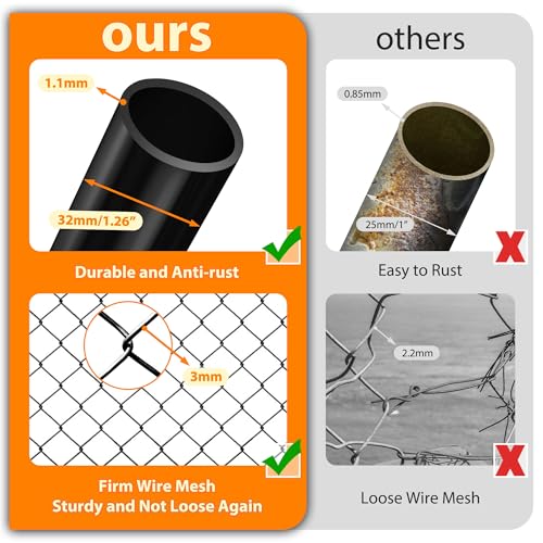 Adjustable Chain Link Fence Gate Kit,Rust-Resistant PVC Coated Garden Gate for Outside,Durable Outdoor Gate for Garden Fence, Pathways, Yards, and Driveways, 26"-72" Wide x 4' High - size: 4ft High