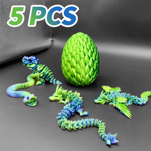 5 Pcs，12" 3D Printed Dragon Eggs,Dinosaur Egg,Crystal Dragon Toys,Snake Eggs, Animals,Fidget Toy,Desk Executive Toy，Easter Eggs Basket Stuffers,Toys for Boys Kids Teen 5-7 4-6 8-12 - color: Tt-01