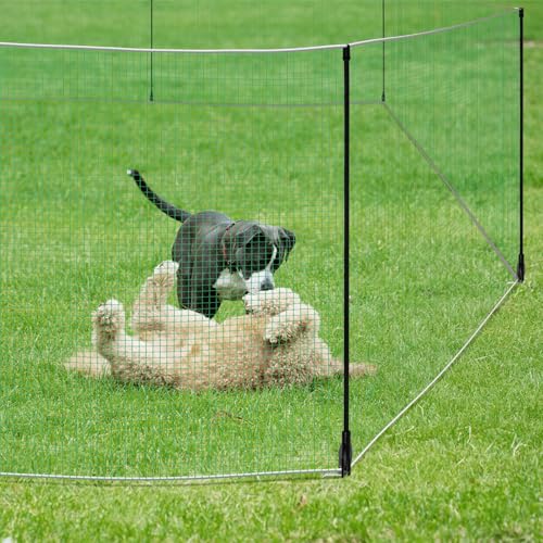 Temporary Fence with Posts 4' x 100' for for Dogs Outdoor Backyard | Plastic Garden Fence Animals Barrier with Fiberglass Stake Windbreak Rope, Portable Outdoor Fence Easy to Use - size: 4' x 100'