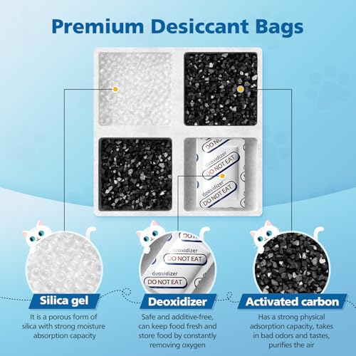 15 Pack Pet Food Desiccant Bags for Petlibro Automatic Cat dog Feeders | Keep Pet Food Dry and Fresh, for Model PLAF001, PLAF101, PLAF005, PLAF006, PLAF103, PLAF203 - color: White-15 Pack