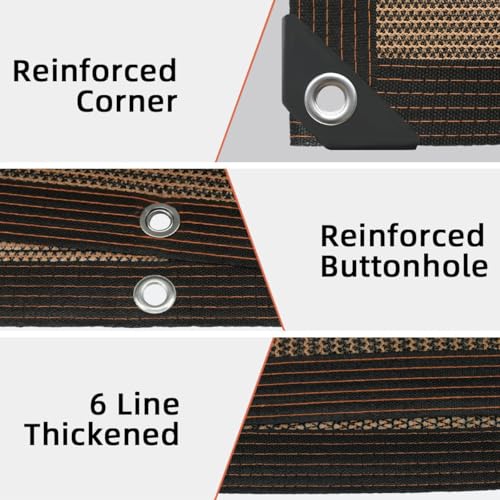 Shade Cloth for Garden 20 * 20FT, 70% Sunblock Mesh Tarp & Outdoor Sun Shade with Grommets, Sun Shade Outdoor Cover, Plant Covers Freeze Protection for Greenhouse, Kennel, Lawn, Patio Brown - color: brown, size: 20*20FT
