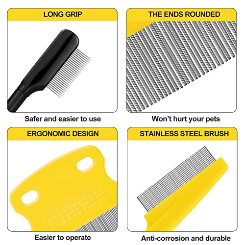 5 Pieces Dog Eye Combs Tear Stain Remover Combs Pet Grooming Comb for Small Dogs Gently Removing Eye Mucus and Crust (Yellow, Black) - color: Black,Yellow