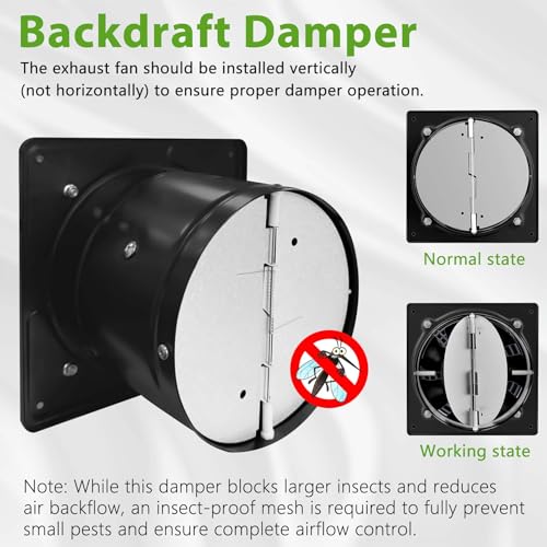 6 Inch Kitchen Exhaust Fan with Speed Controller,235CFM Wall Exhaust Fan,115V 40W Ventilation Blower for Kitchen,Meeting Room,Shop, Smoking Room, Industrial Ventilation Use (6-inch Black) - color: 6-inch Black