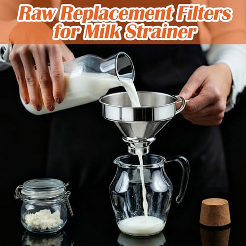 Hahafelt 150 Pack Milk Filter Discs for Raw Milk Strainer, 6-1/2 in Od Quick Flow Non-gauze Replacement Filter Discs for Strainer