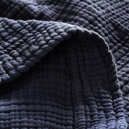 BOLL & BRANCH Dream Bed Blanket, Twin/Twin XL, Coastal Navy | Luxury 100% Organic Cotton - Soft, Lightweight and Breathable - Cloud-Like Touch - color: Coastal Navy, size: Twin/Twin XL