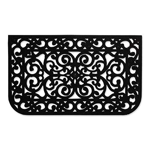 DII Rubber Doormats Collection All Weather, 18x30, Scroll Pin - color: Scroll Pin, size: 1'6" x 2'6" (Rectangular)