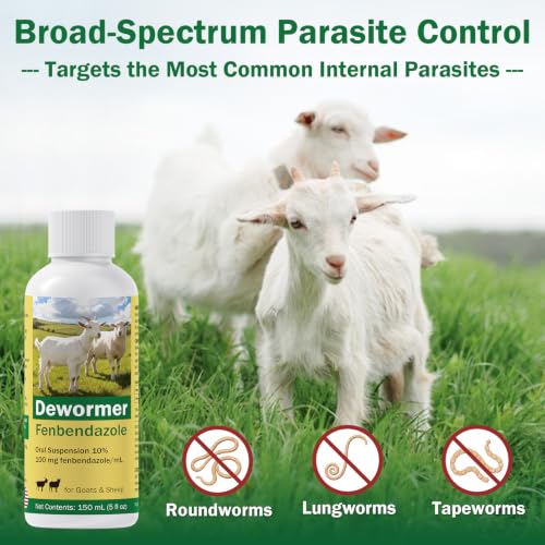 Dewormer for Goats and Sheep with Fenbendazole, Liquid Dewormer | for Roundworms, Lungworms, Tapeworms & More, 150ml