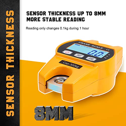 Mini Digital Crane Scale 300kg/600lbs Industrial Hanging Scale Portable Electronic Weighing Crane Scale LCD Display CE/RoHS Certified (300kg/660lb) - size: 300 kg/660 lb, Mini