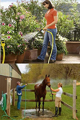 Garden Hose Nozzle Adjustable Hose Spray Nozzle High Pressure 8 Watering Pattern with 3.5Oz Soap Sprayer Power Garden Water Hose Foam Nozzle Sprayer for Car Washing Pet Shower Black