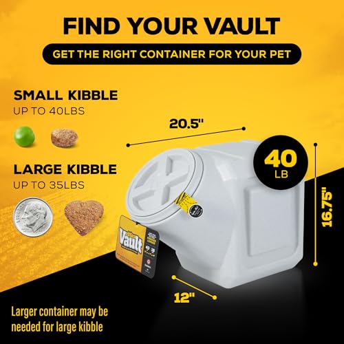 Vittles Vault Airtight Stackable Pet Food Storage Container, Up to 60lbs | BPA Free Plastic, Sealed Airtight for Kibble, Bird Seed, Oatmeal and More; Includes Scoop, Made in USA - size: 40 Pounds