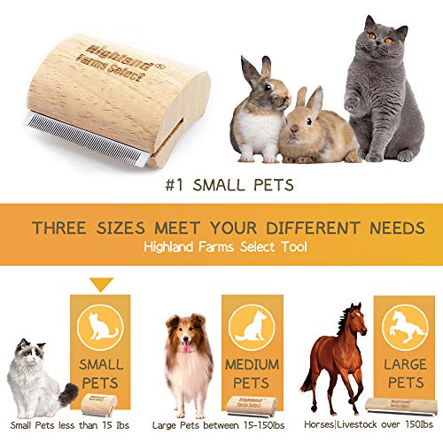 Deshedding Grooming Tool for Dogs, Cats & Horses, Ergonomic Design Wood Groom Brush, Professional Pet Groomer, Painlessly Remove for Short & Long Hair, Fur & Dirt - 2.5 Inches | Deshedding Grooming Tool for Dogs,Cats & Horses,Professional Pet Groomer,Pain