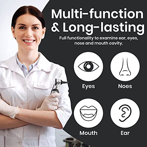 Zyrev Otoscope Oph Multi-Function Set - Otoscope/Opthalmoscope for Ear & Eye Examination - with Portable Carry Case, Sight Chart, Replacement Tips (Black)