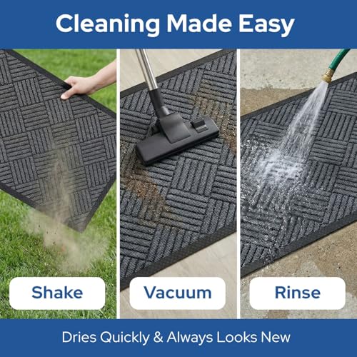 Barnyard Designs Premium Gray Non-Slip Door Mat (24" x 36", 2-Pack) | Heavy-Duty Entrance Rugs with Rubber Backing for Entryway, Patio, or Porch; Indoor and Outdoor; Set of 2 - size: 2' x 3'