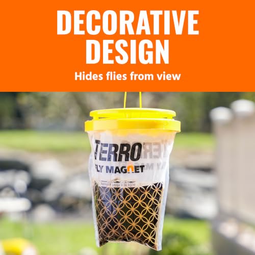 TERRO Fly Magnet Disposable Outdoor Fly Trap with Bait - T524 - Outdoor Fly Trap - Attract & Trap Flies Easily - Effective Insect Control