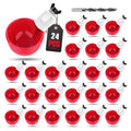 24 Pack Auto Chicken Poultry Waterer Cups Feeder for Diy Chicken Coop Automatic Watering Cup Dispenser Drinker Bebederos De Agua Para Gallinas with Mounting Hole Opener Double Leak-proof Washer - size: 24 Pcs