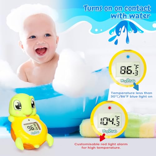 Backstroke Sea Turtle Baby Bath Thermometer,The Infant Baby Bath Floating Toy Safety Temperature Water Thermometer, BPA Free, New Baby Essentials | BPA Free Infant Baby Bath Floating Temperature Toy ，Water Thermometer, New Baby Essentials - color: YELLOW