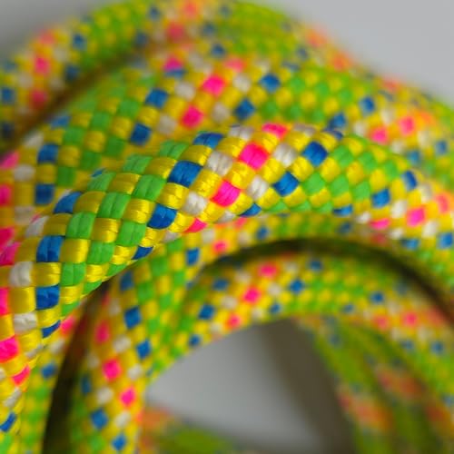 8mm Accessory Cord 6M (20ft) UIAA Rock Climbing Rope 14Kn High Tensile Strength Rock Climbing Accessories Cord Double Braid Nylon Cord for Mountain Tree Climbing, Canyoneering,Fire Rescue - size: 20FT, style: 8mm-Green