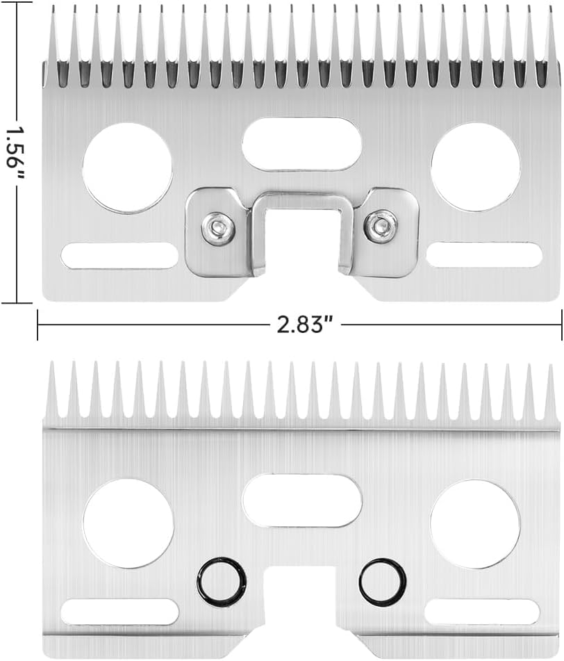 Horse Clippers Replacement Blades, Professional Stainless Steel Clipper Blades, Detachable Universal Blades, 35-Teeth