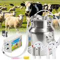 Upgraded 14L 2-in-1 Cordless Electric Milking Machine for Goats, Cows & Sheep, 304 Food-Grade Stainless Steel Bucket, Adjustable Suction Pulsation Vacuum Pump Milker with 4 Teat Cups, Portable Milker