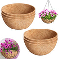 Riare 6 Pack 10 Inch Round Coco Liners Replacement, 100% Natural Coconut Coir Liners for Hanging Baskets, Garden Flower Vegetables Planter Pot, Window Box, Fence, Decks - size: 10inch