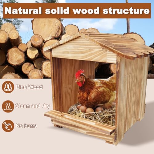 3 Pcs Chicken Nesting Box, Wooden Nesting Boxes for Chickens & Ducks, Farm House Wall Mount Egg Laying Boxes for Hens, Small Chicken Coop Nesting Boxes (11.42" L X 12" W X 15" H) - size: 11.4"L x 12.0"W x 15.0"H